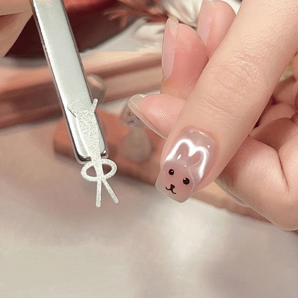 4pcs Cat Eye Nail Art Sticks - Heart & Rabbit & Bear Shaped Magnetic