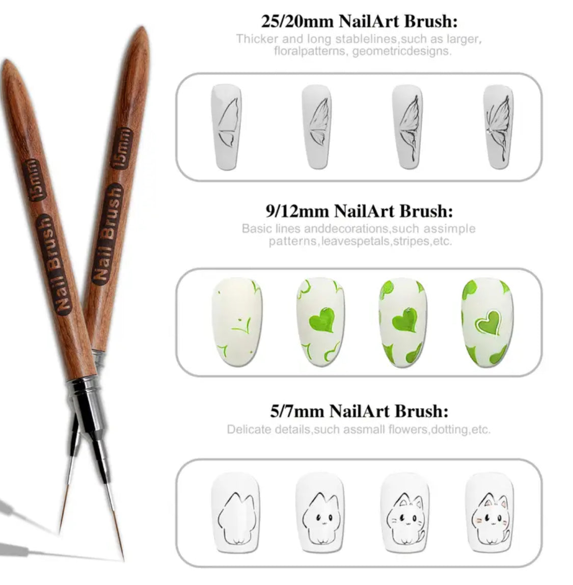 5pcs Nail Art Liner Brushes Set