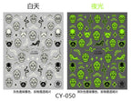 9pcs  Glow-in-the-Dark Halloween Nail Stickers