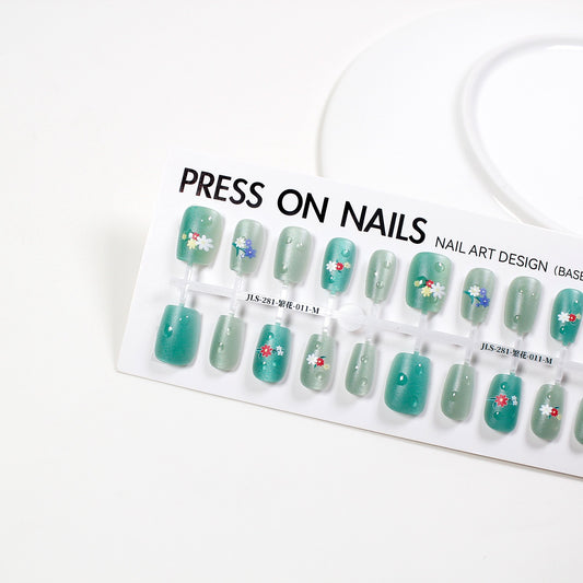 Press on nails long strip 40pcs JLS-281-繁花-011