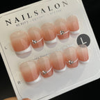 Handmade Press On Nails Short Coffin Minimalist French