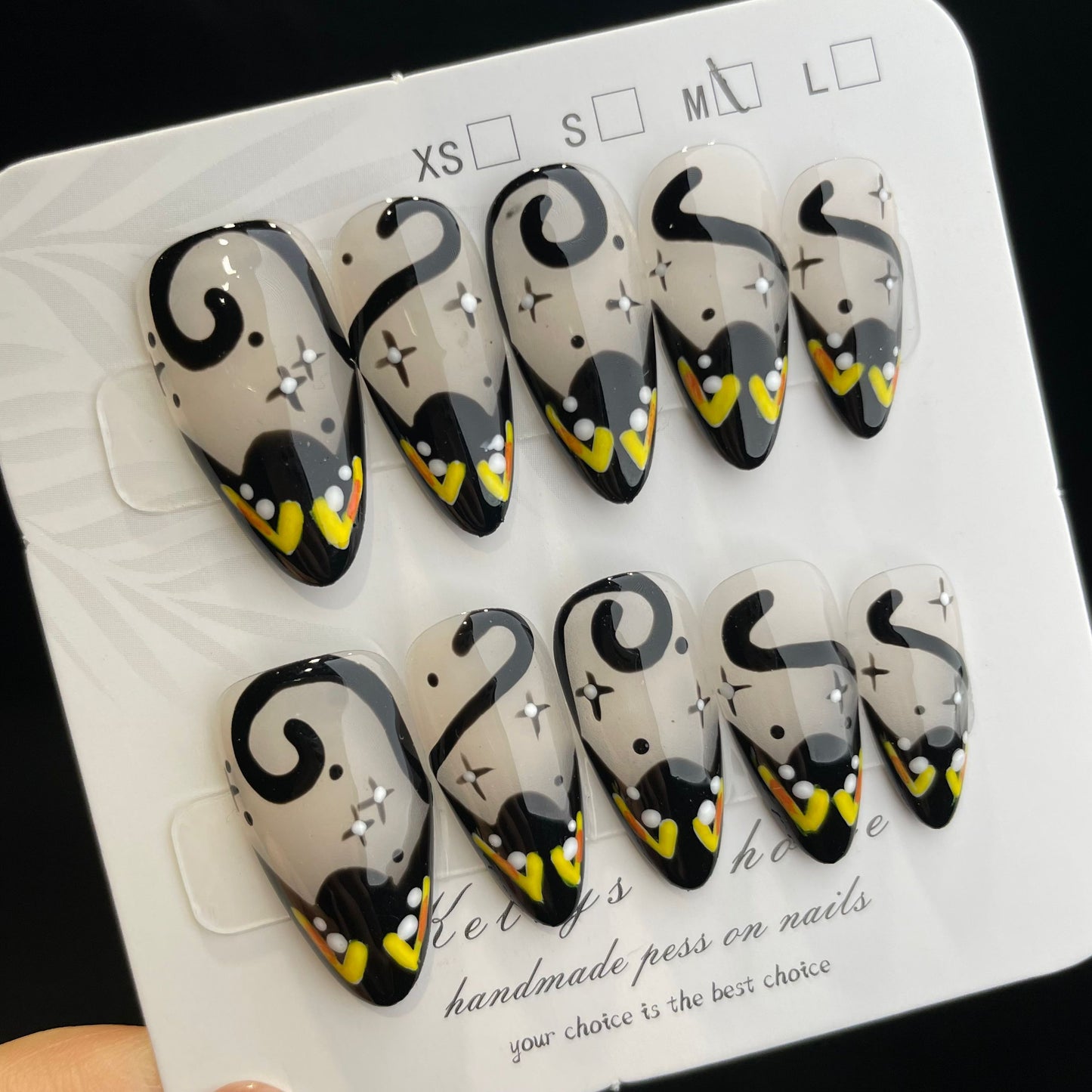 Handmade Press On Nails Medium Almond Koakuma-DaiRS