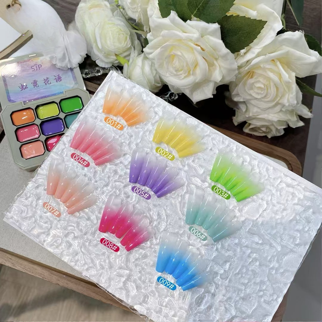P1-9 Colors Rainbow Nail Polish Set