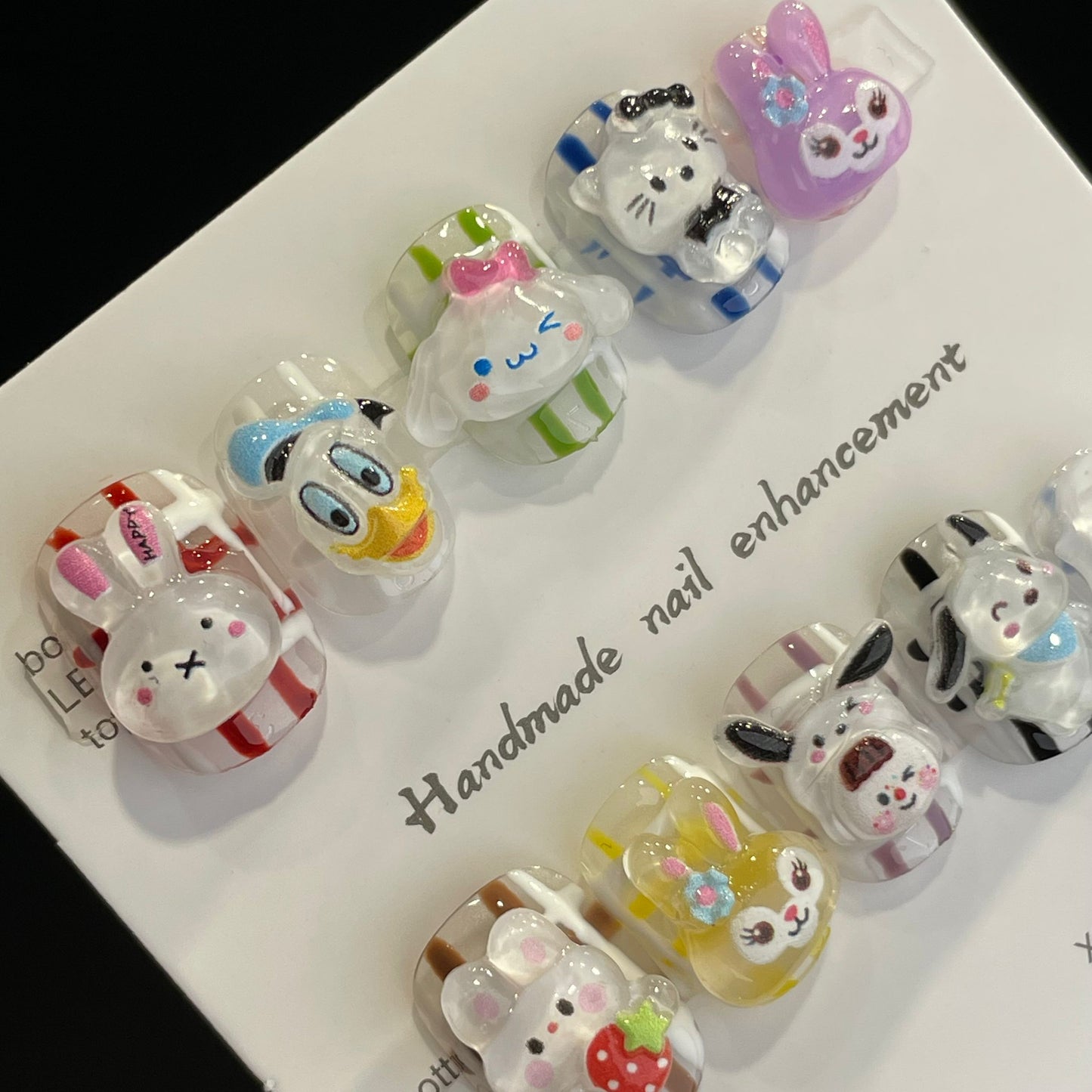 Handmade Press On Nails Short Square Cute cartoon