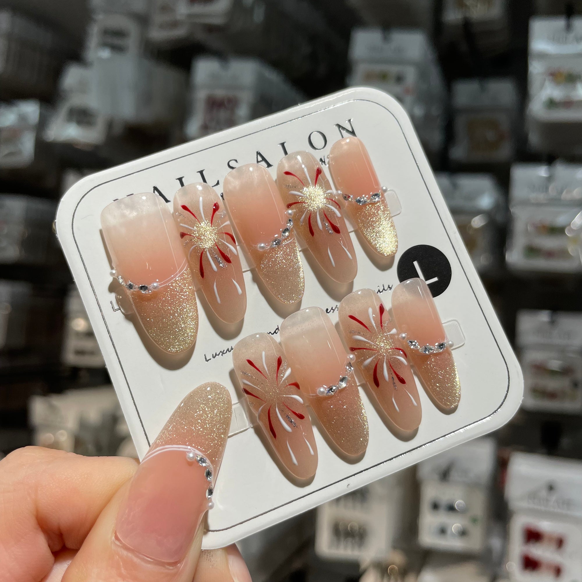 Y-H hand made press on nails Colorful 008