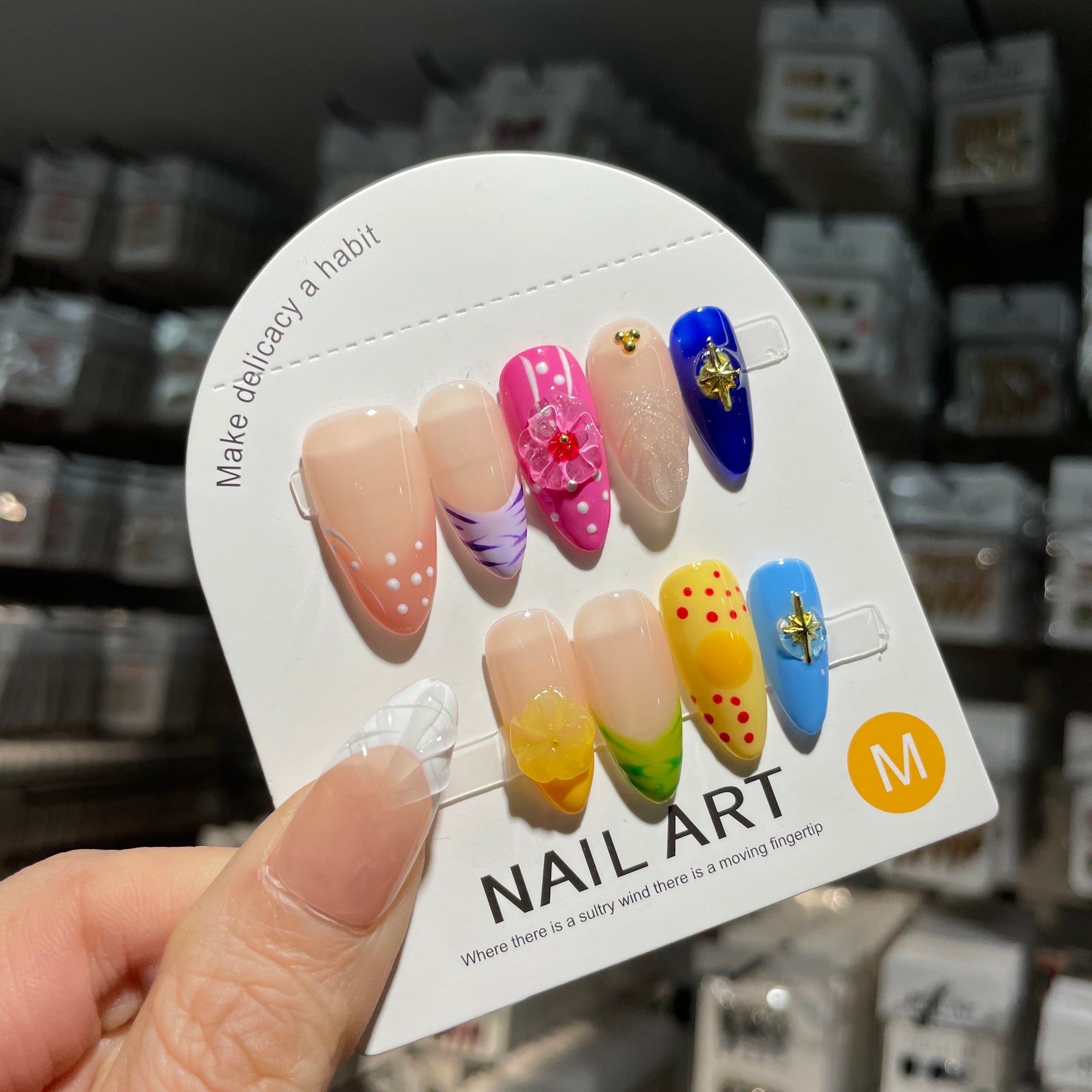 Y-H  hane made press on nails Colorful and cute 011