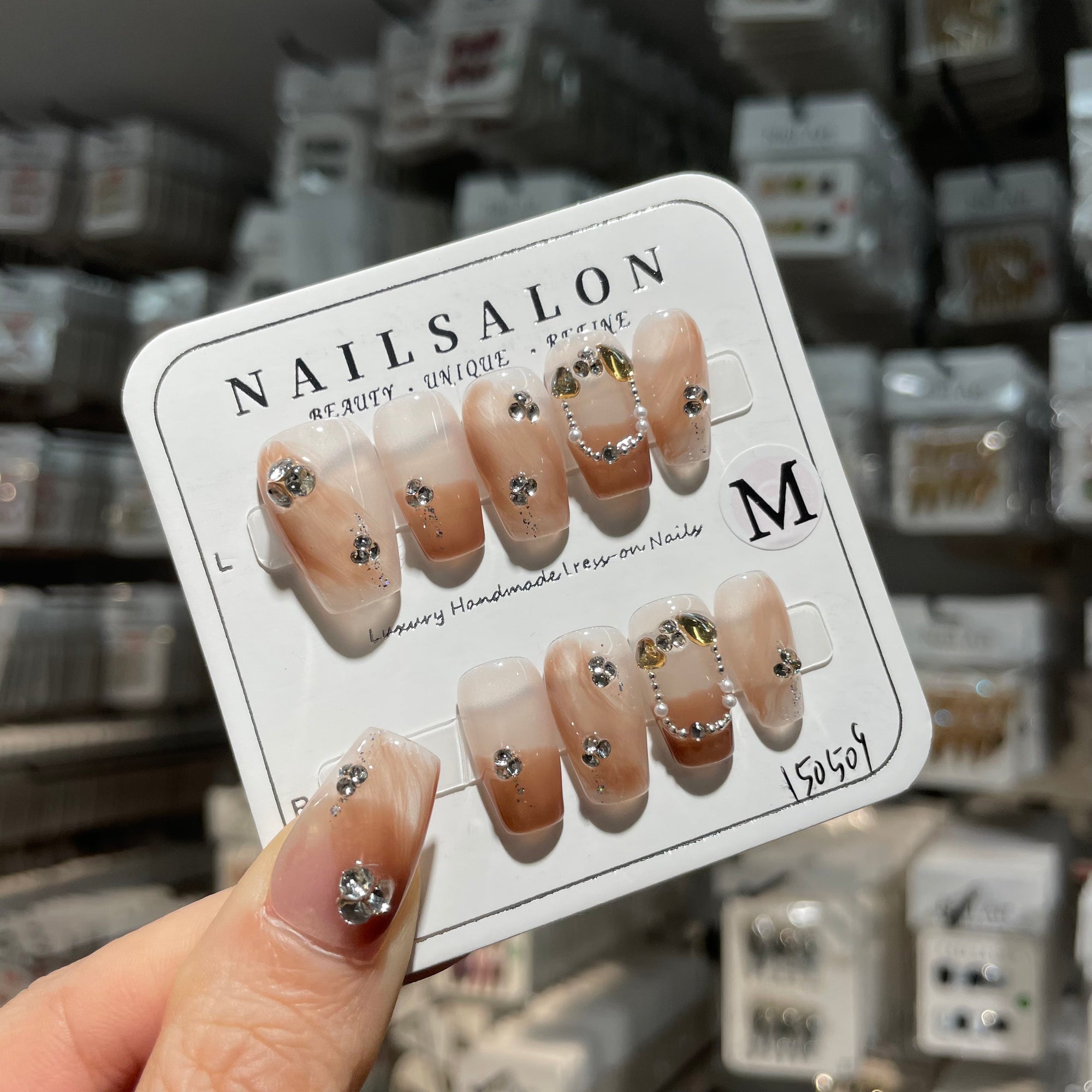 Y-H hand made press on nails Fashion Diamond 012