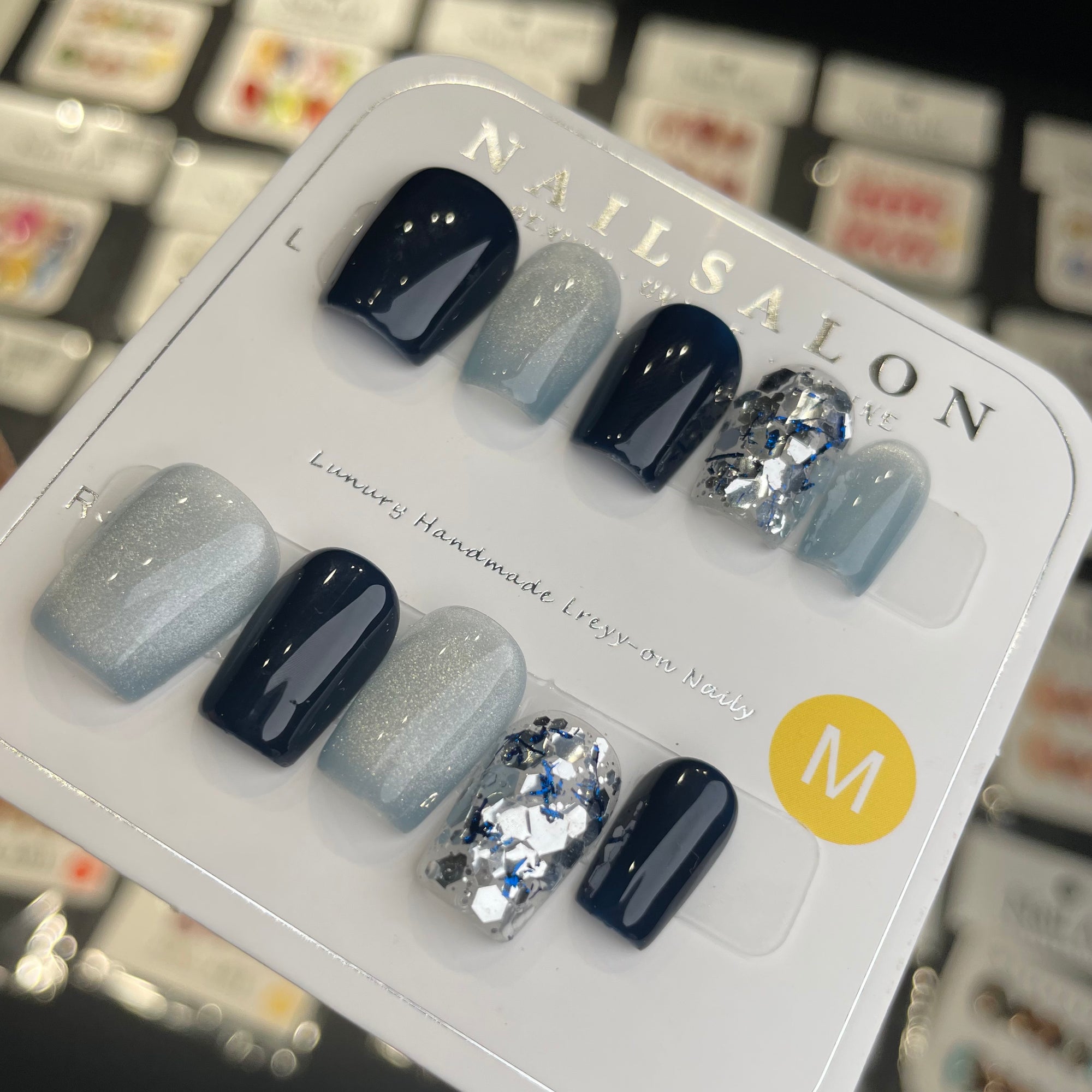 Y-H hande made press on nails Pure color shine 032