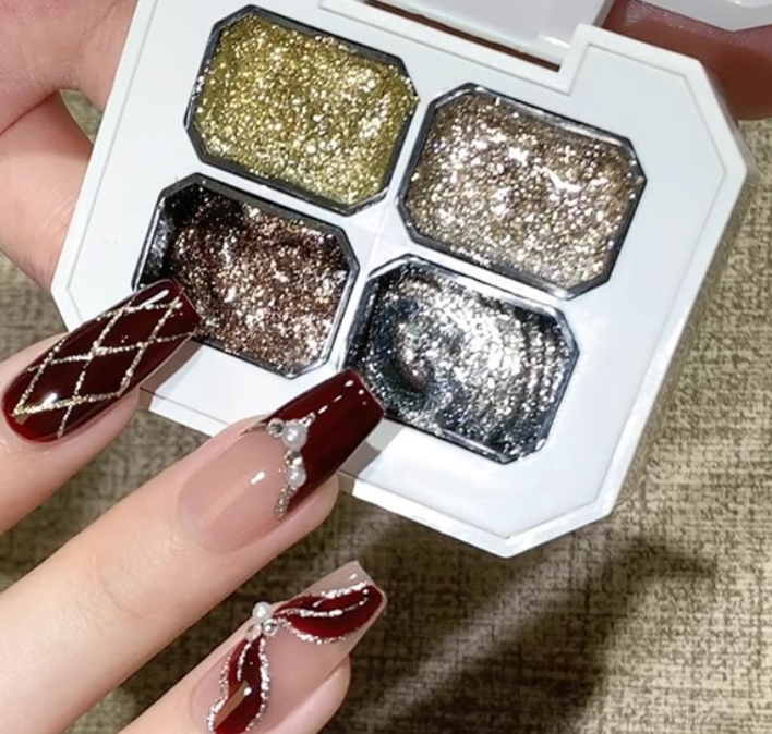 P4-4 Colors Glitter Painting Gel