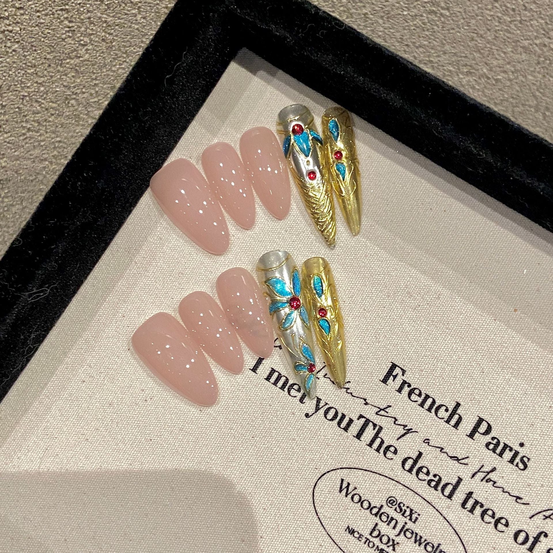 Y-H hand made press on nails Palace Style 2139