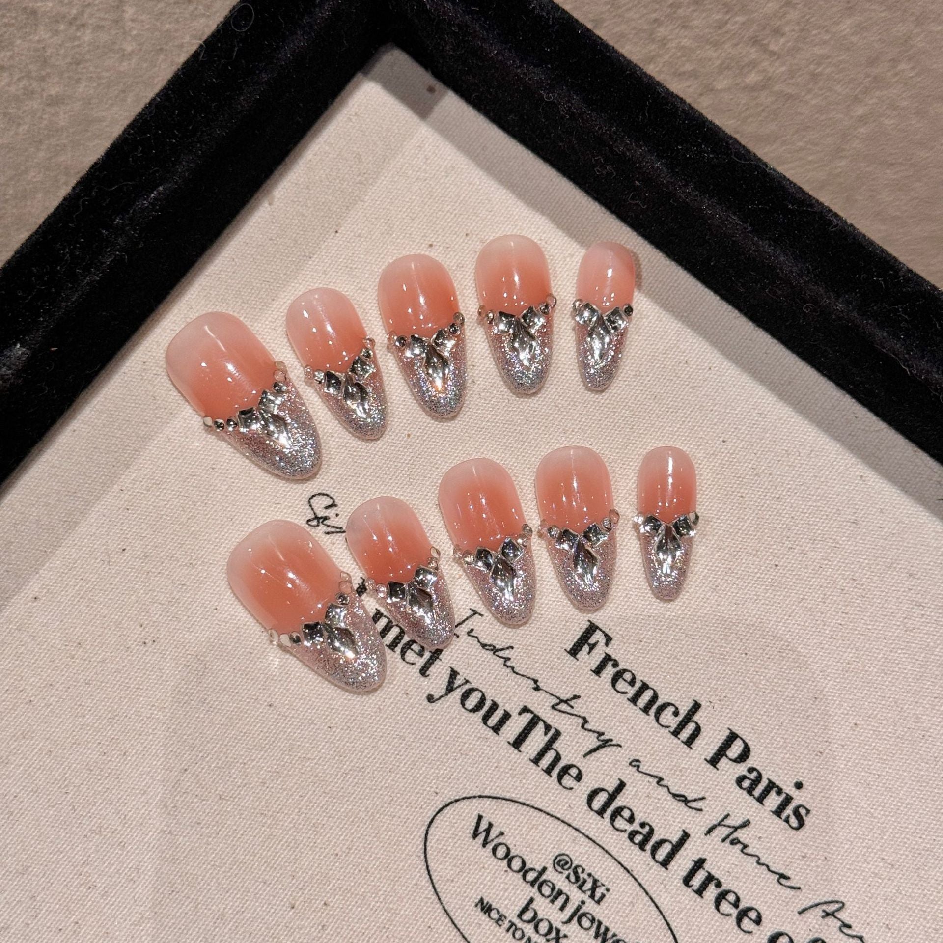 Y-H hand made press on nails Zircon 2217
