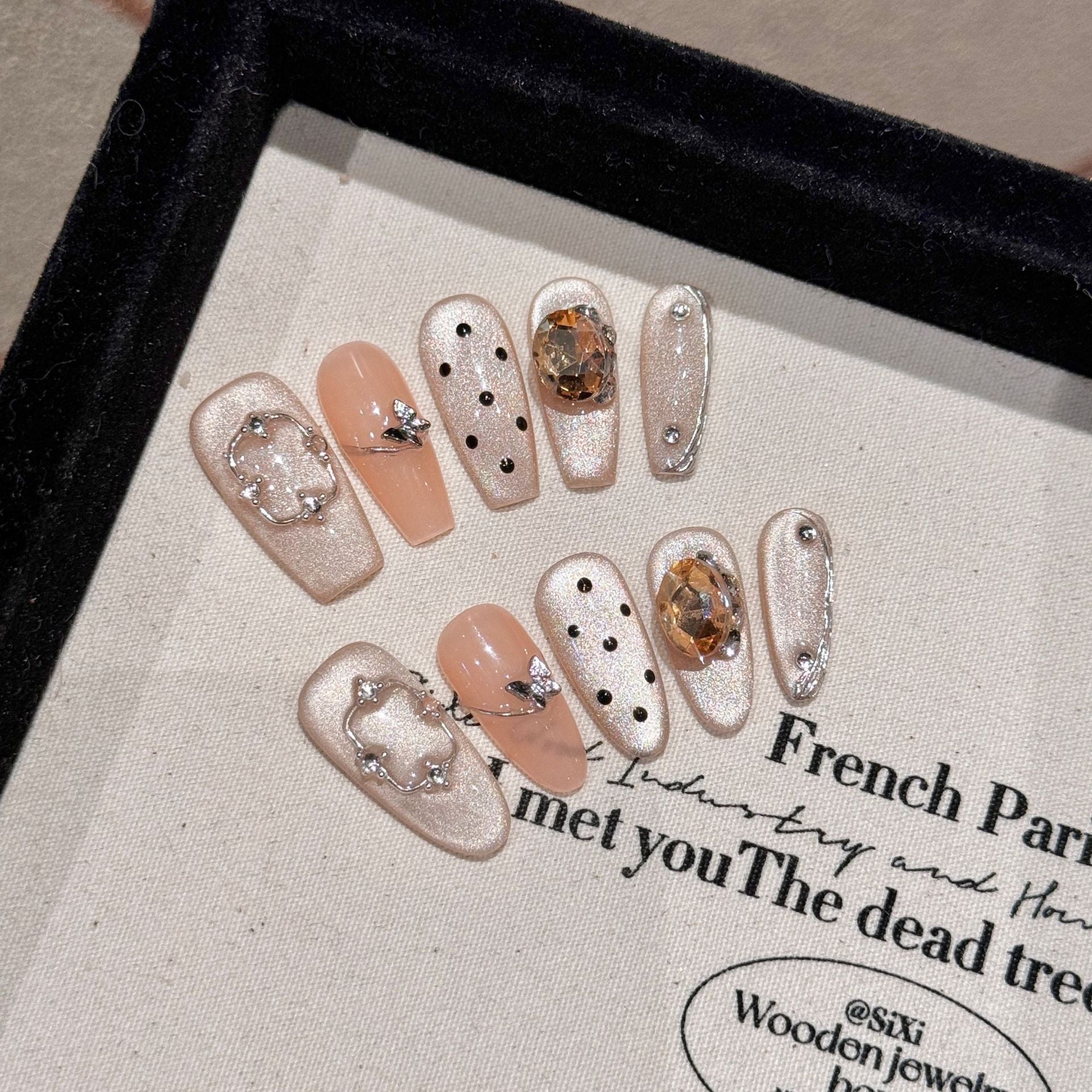 Y-H  hand made press on nails Moonlight 2237