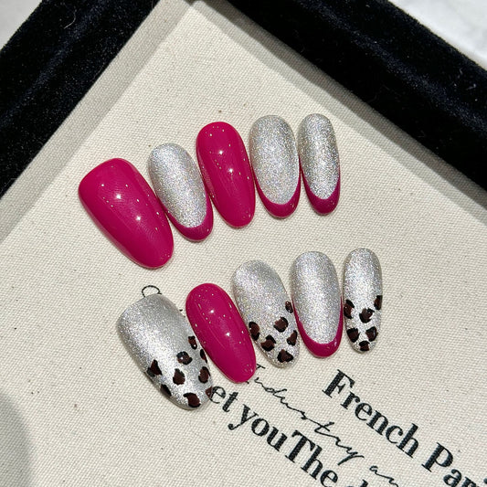 Y-H press on nails Leopard 2413