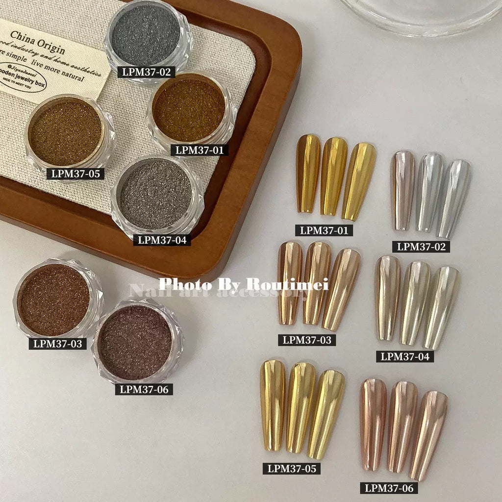 6 pcs/set Magic Mirror Nail Art Powder