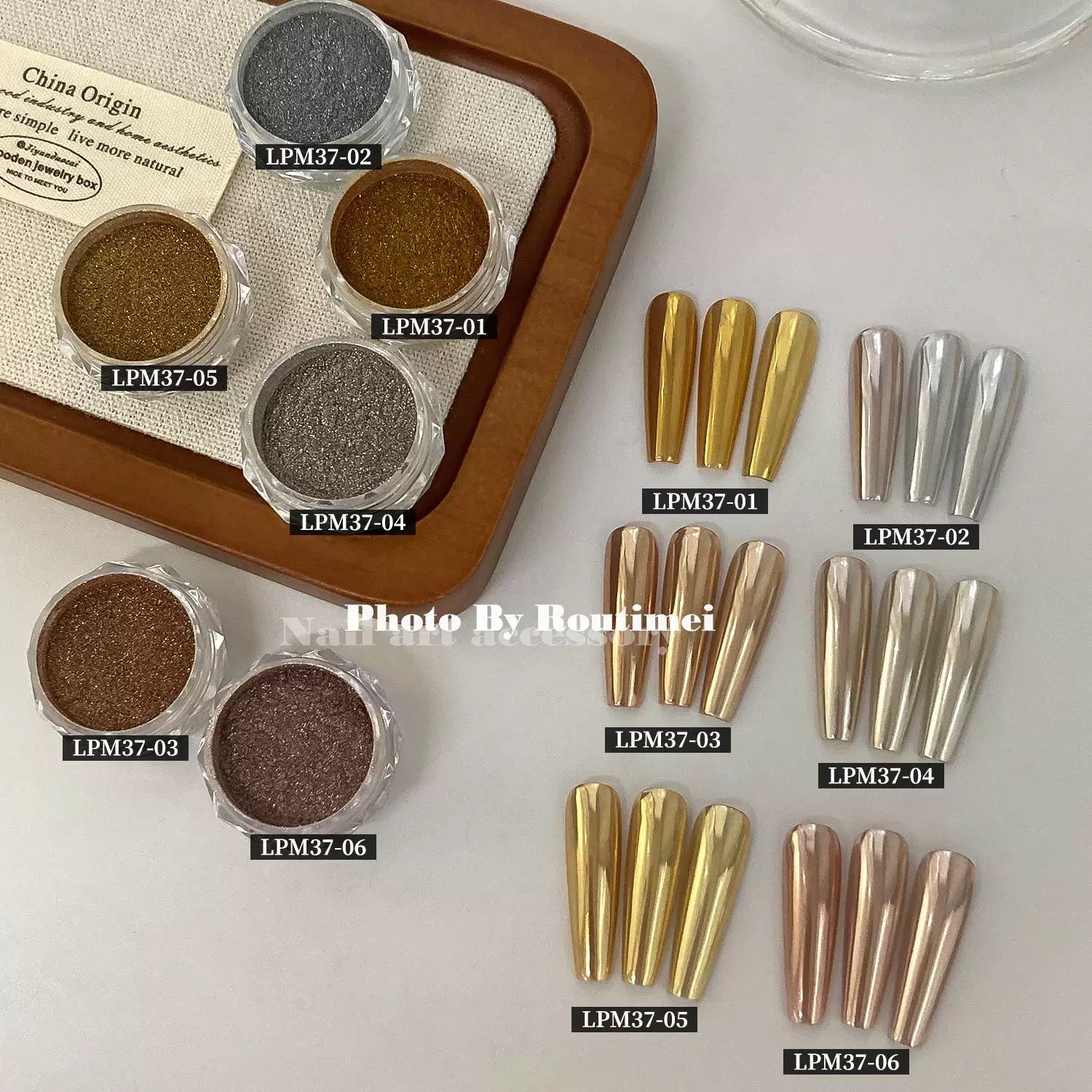 6 pcs/set Magic Mirror Nail Art Powder