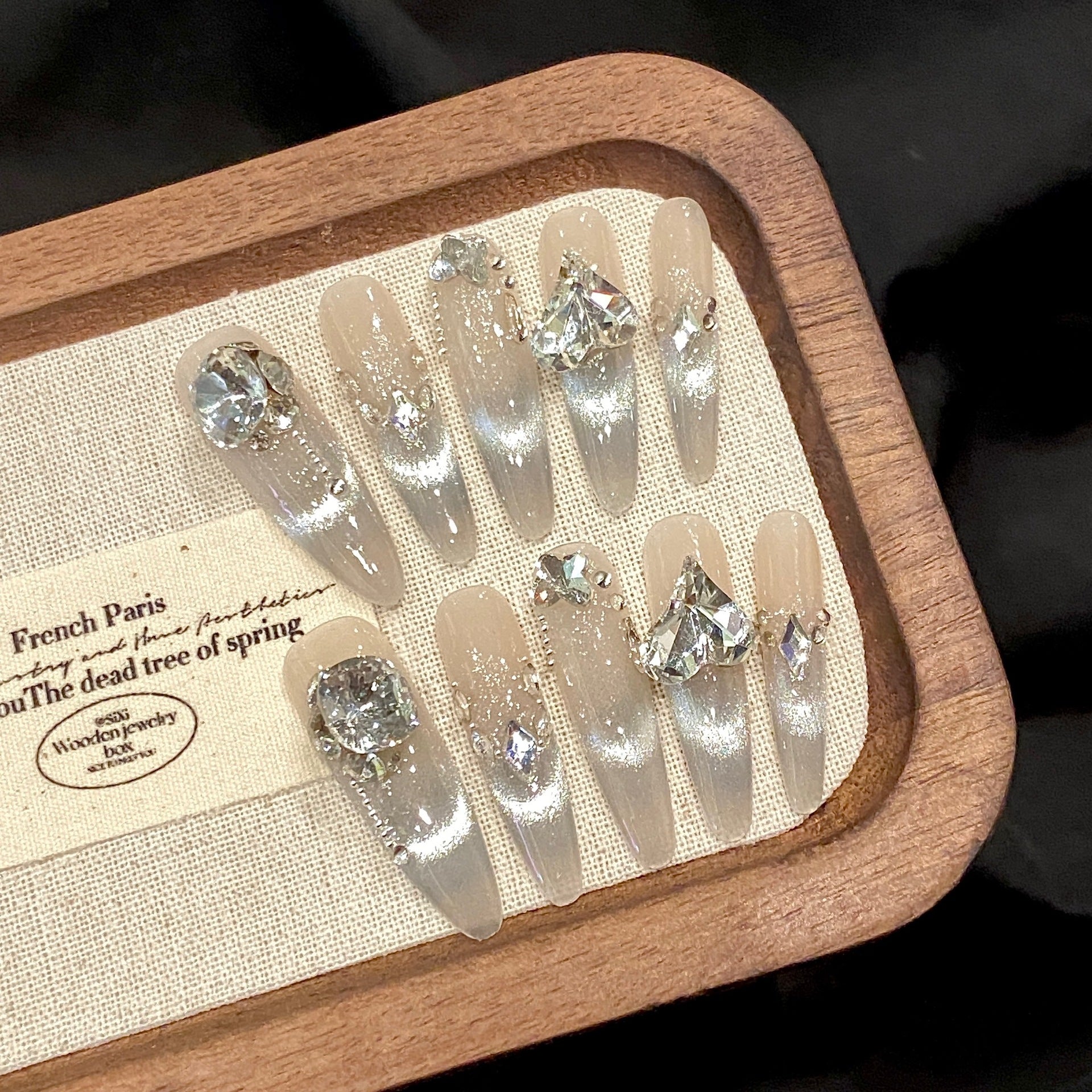 Handmade Press On Nails Long Almond The wind rises in Kirishima