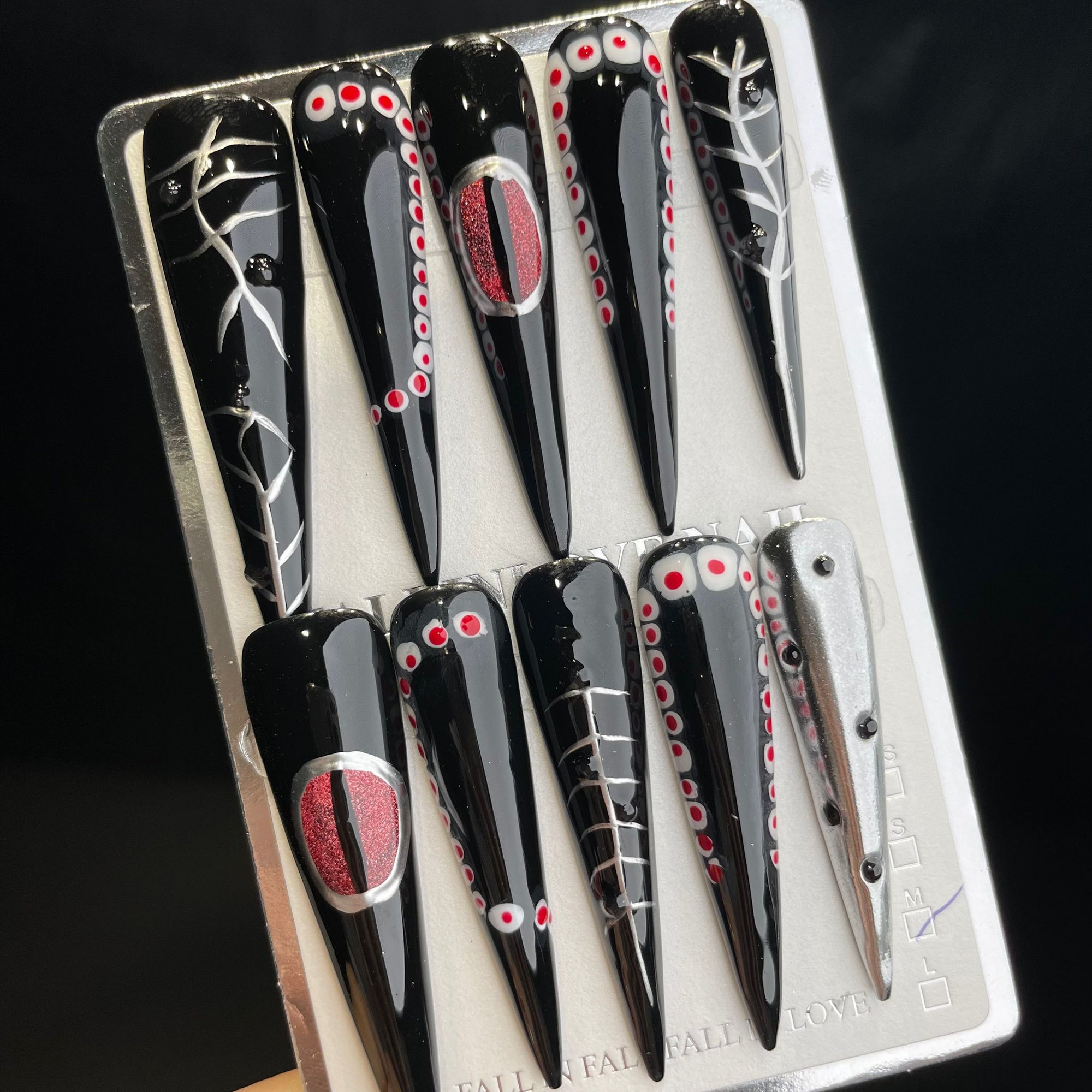 Handmade Press On Nails Extra-Long Stiletto Snake's eye-YiH