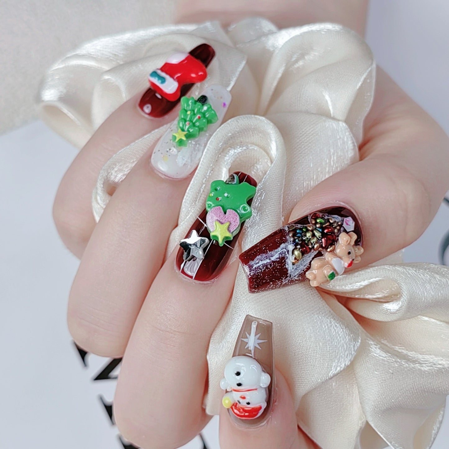 Handmade nails JC0088 christmas