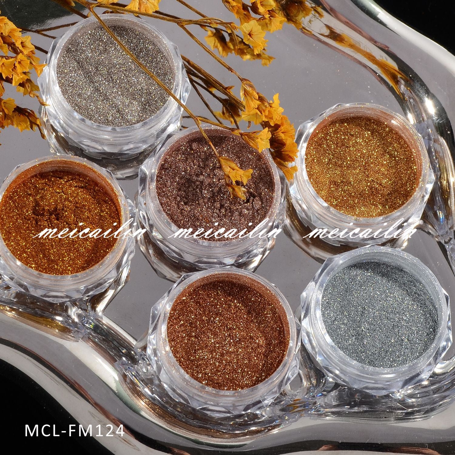 6 pcs/set Magic Mirror Nail Art Powder