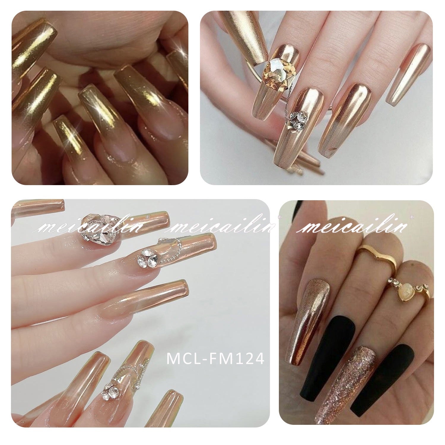6 pcs/set Magic Mirror Nail Art Powder