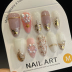 Handmade Press On Nails Medium Stiletto Christmas star