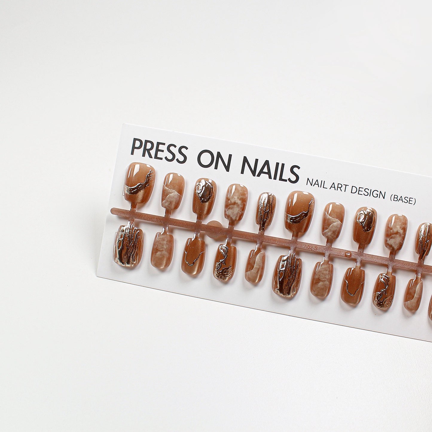 With design Cat eye press on nails long strip 30pcs JL-鎏金岁月-03（超短梯）