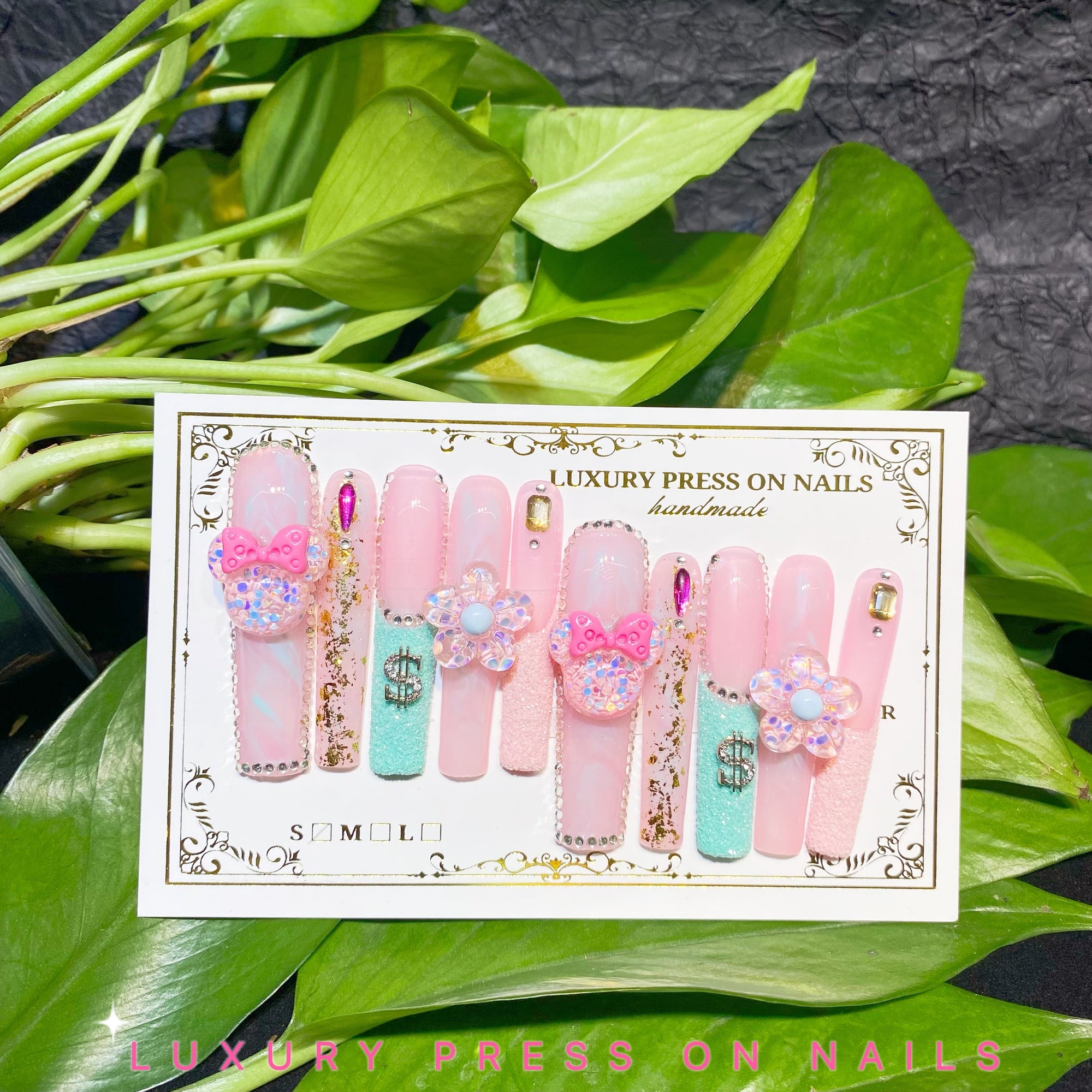 Xtra long press on nails YN-M041