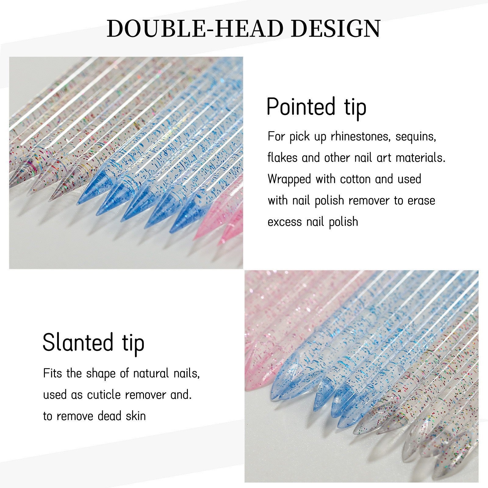 Plastic Crystal Nail Cuticle Stick