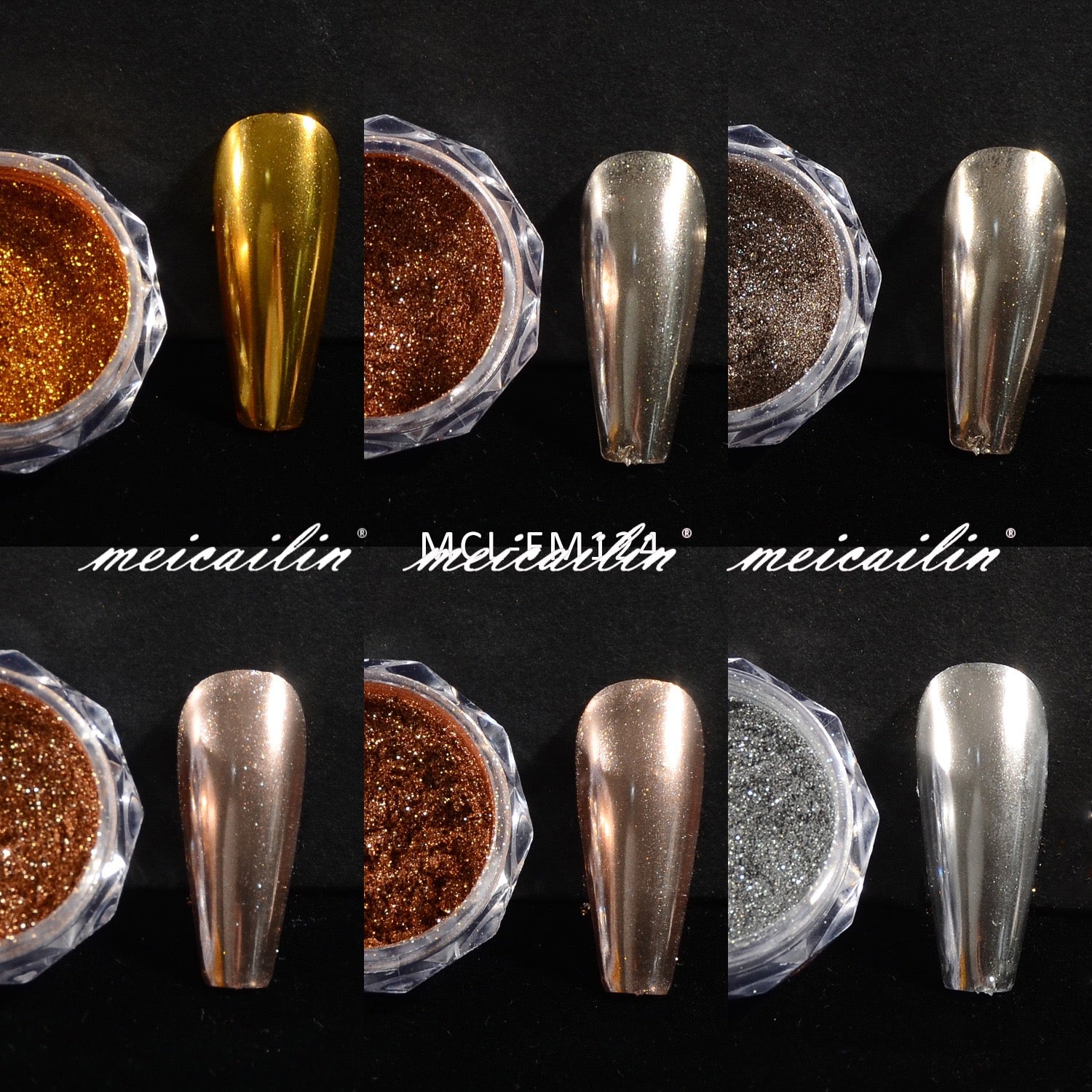 6 pcs/set Magic Mirror Nail Art Powder