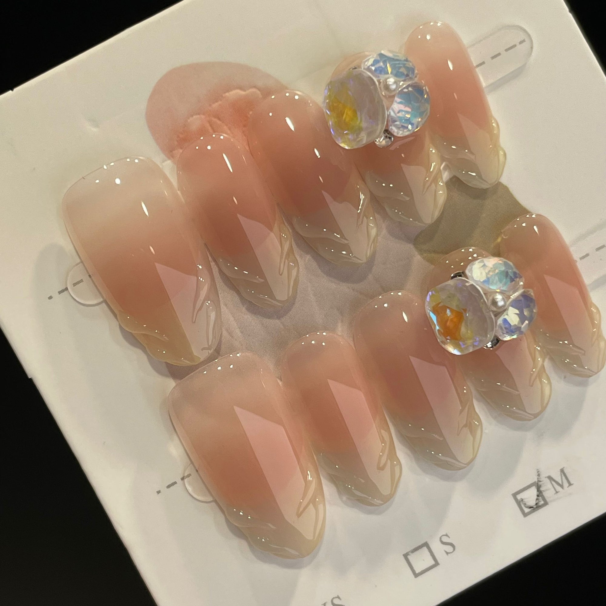 Handmade Press On Nails Medium Almond Line method
