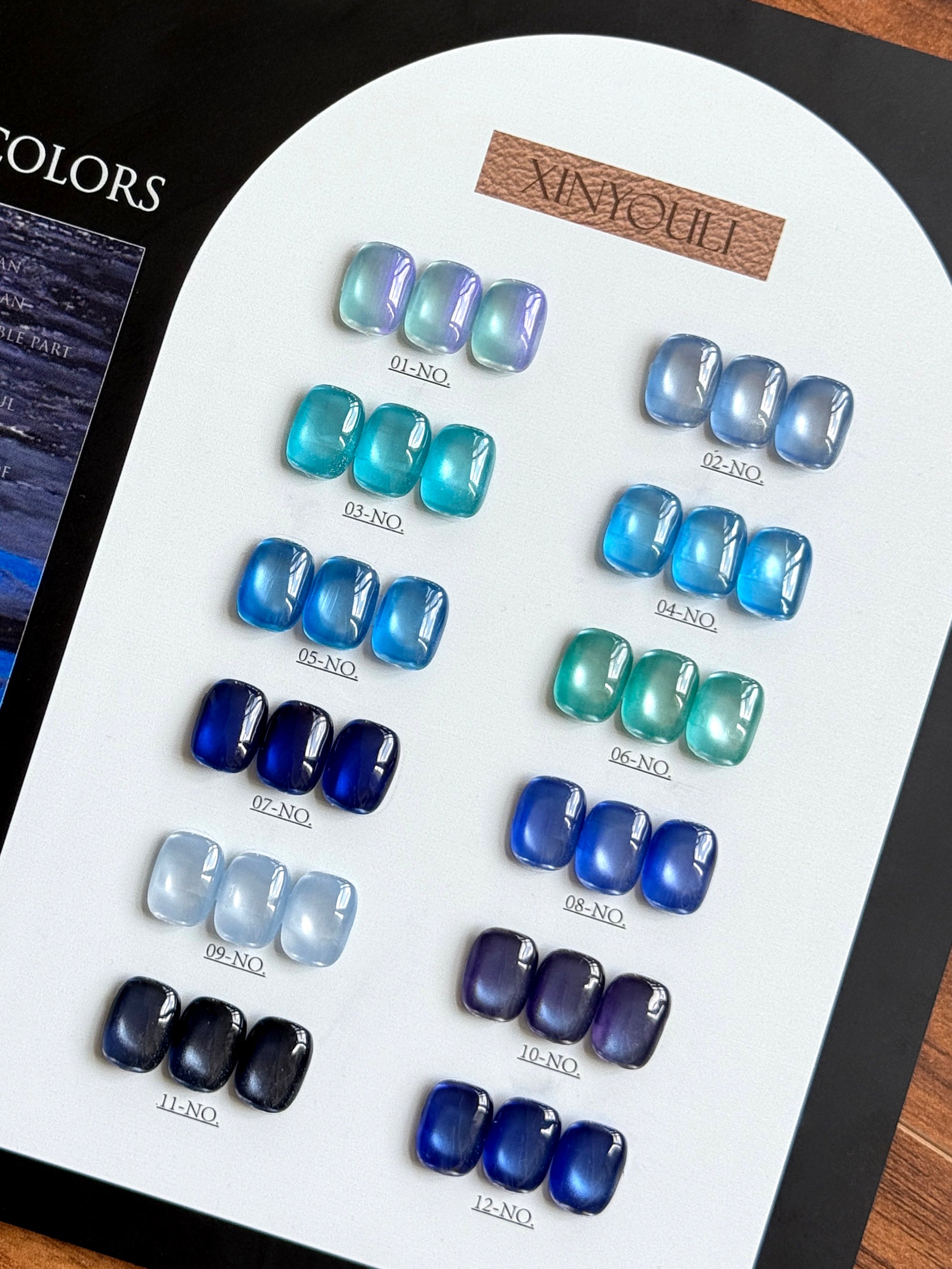 12-color Nail Art Gel Polish Set: Circadian Cat’s Eye