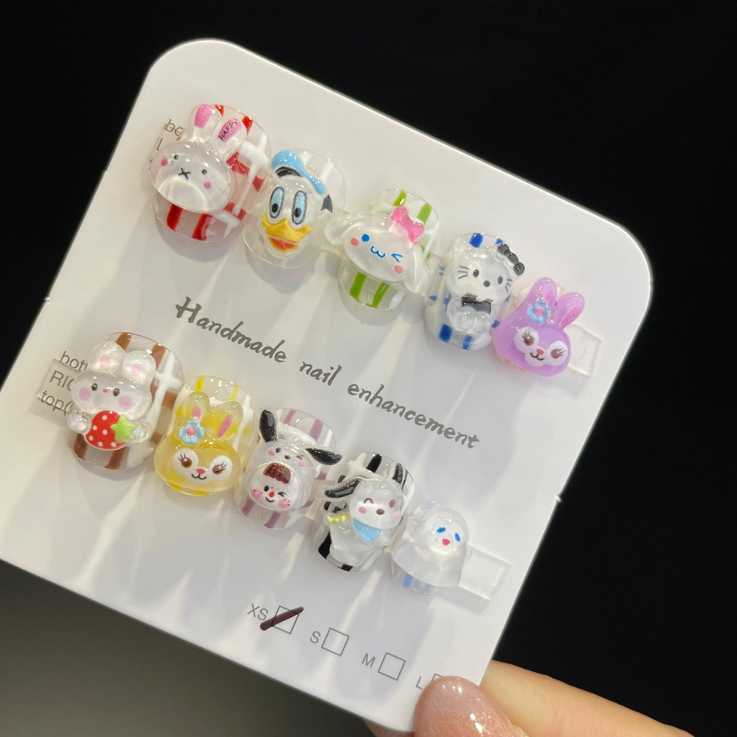 Handmade Press On Nails Short Square Cute cartoon