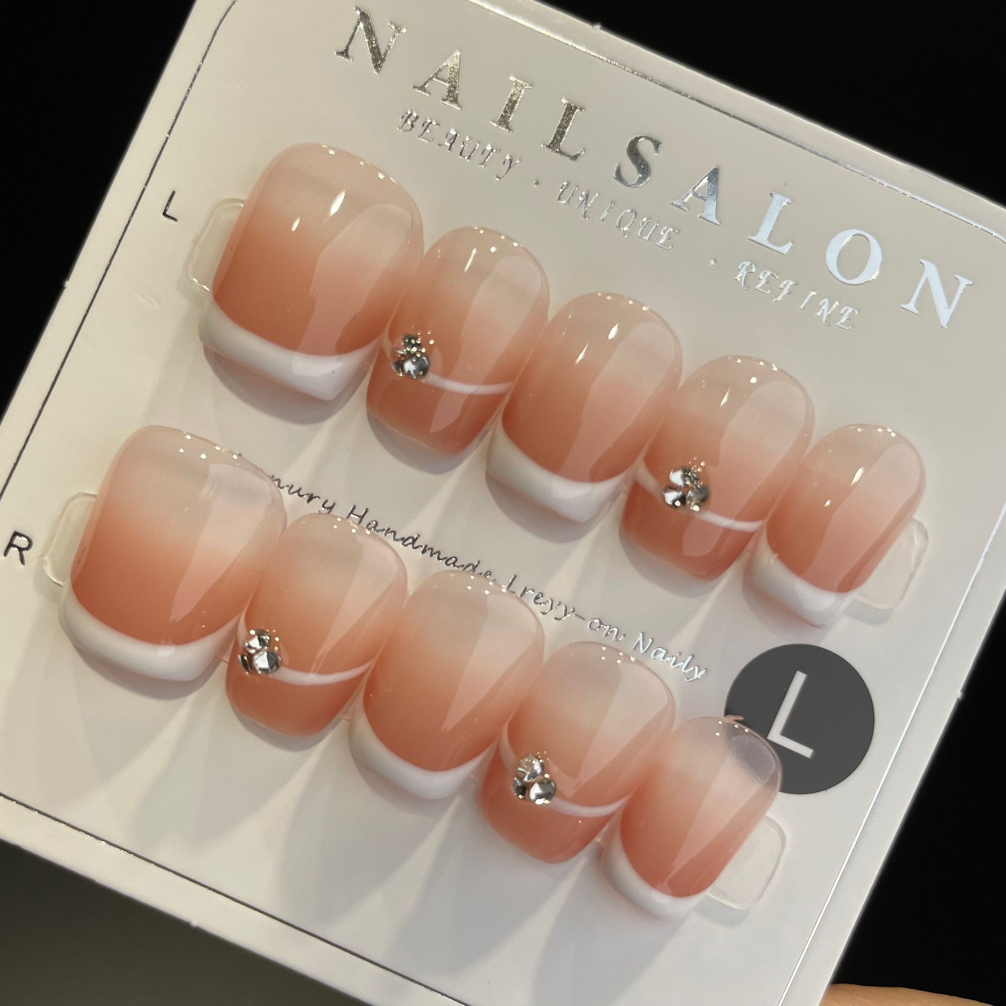 Handmade Press On Nails Short Coffin Minimalist French