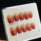 Handmade Press On Nails Short Coffin Tiger print cat eyes-YiH