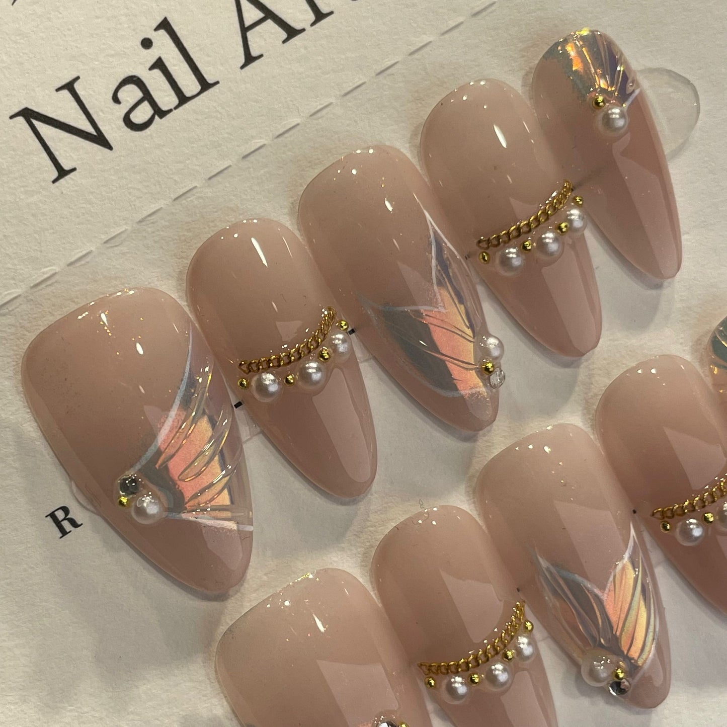 Handmade Press On Nails Medium Almond Fishtail