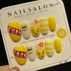 Handmade Press On Nails Short Oval Winnie the Pooh