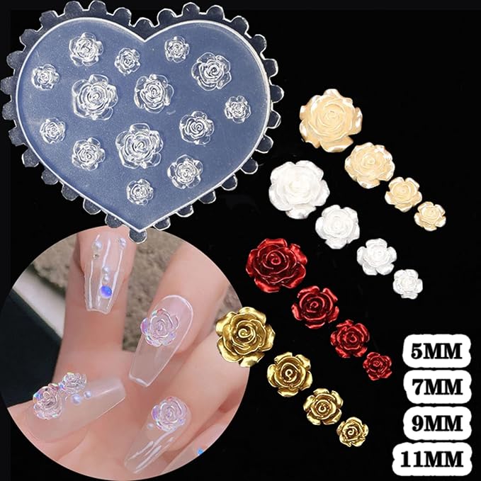 3D Rose Flower Nail Epoxy Resin Mold
