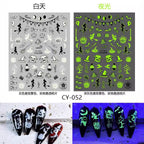 9pcs  Glow-in-the-Dark Halloween Nail Stickers