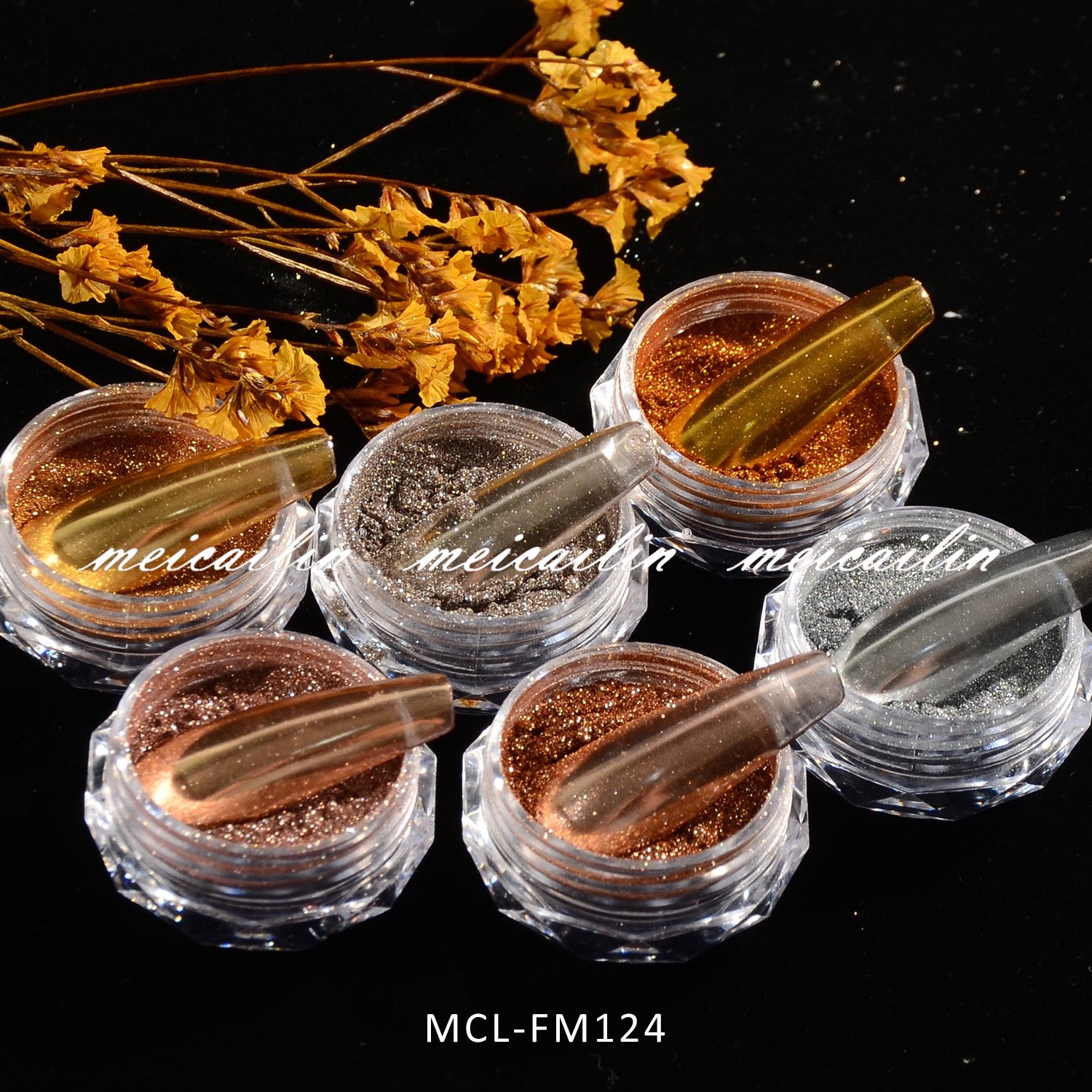 6 pcs/set Magic Mirror Nail Art Powder