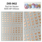 7pcs Gold Foil Butterfly Nail Stickers