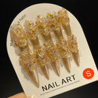 Handmade Press On Nails Long Stiletto Mirror Monster