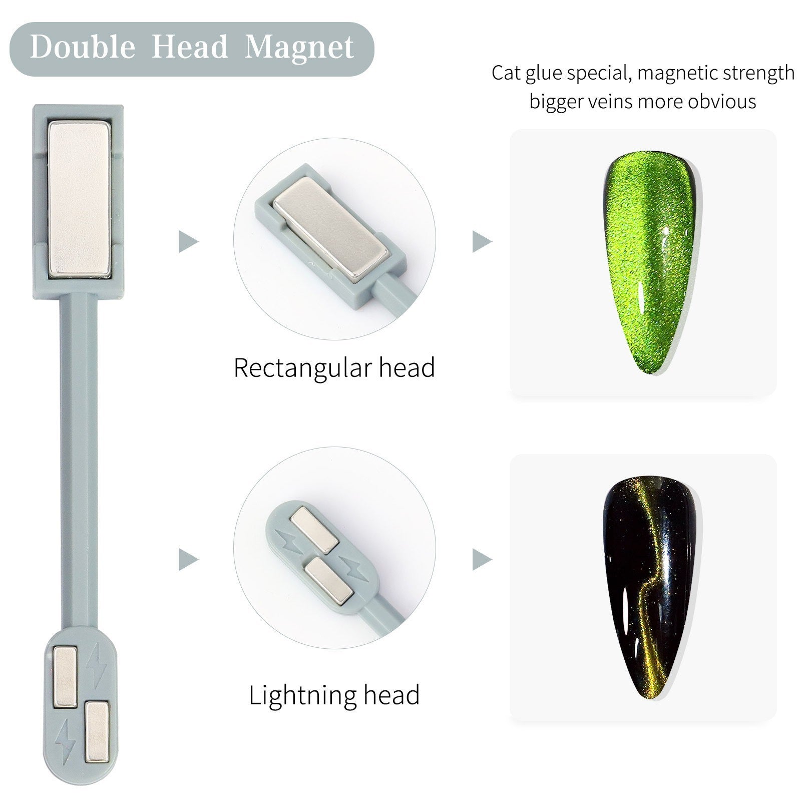 1pc Hypoallergenic Dual-Headed Magnetic