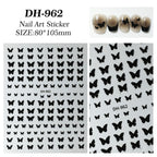 7pcs Gold Foil Butterfly Nail Stickers