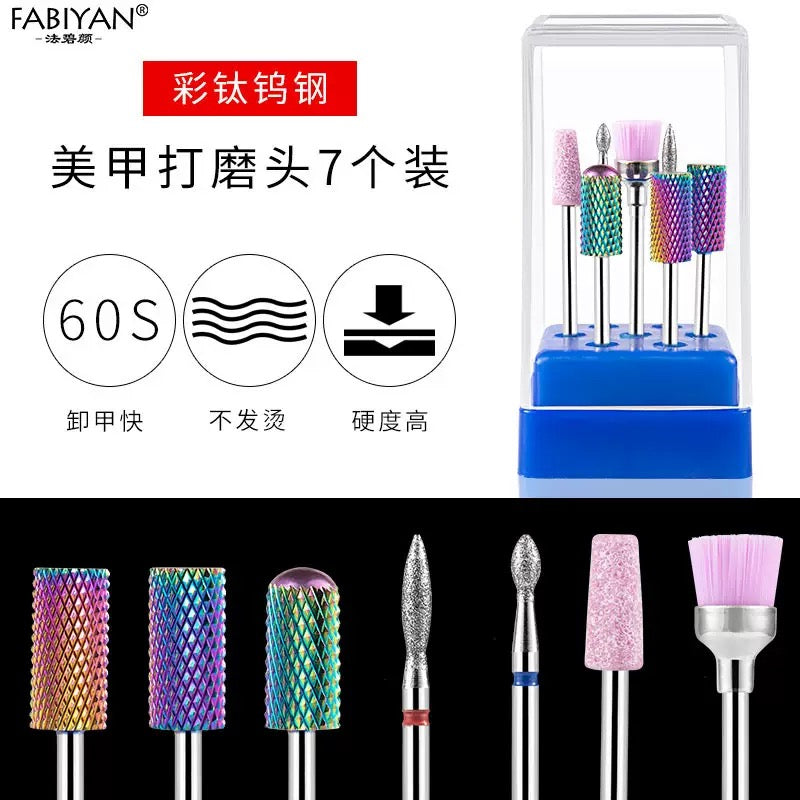7pc Nail Drill Bit Set