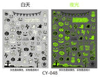 9pcs  Glow-in-the-Dark Halloween Nail Stickers