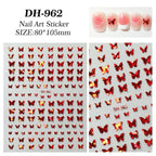 7pcs Gold Foil Butterfly Nail Stickers