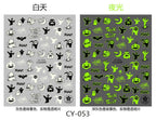 9pcs  Glow-in-the-Dark Halloween Nail Stickers