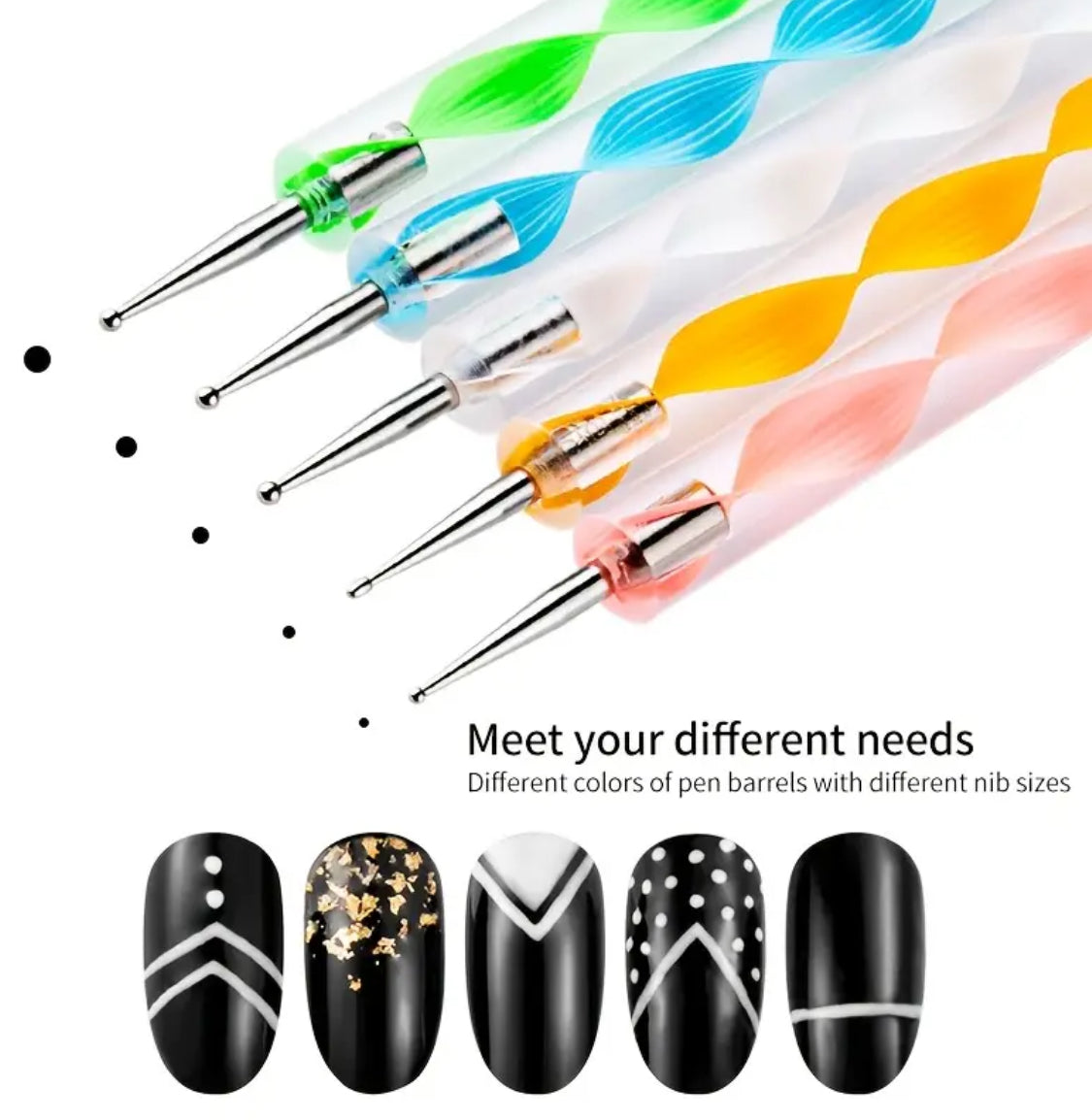5pcs Nail Art Dotting Pen Set