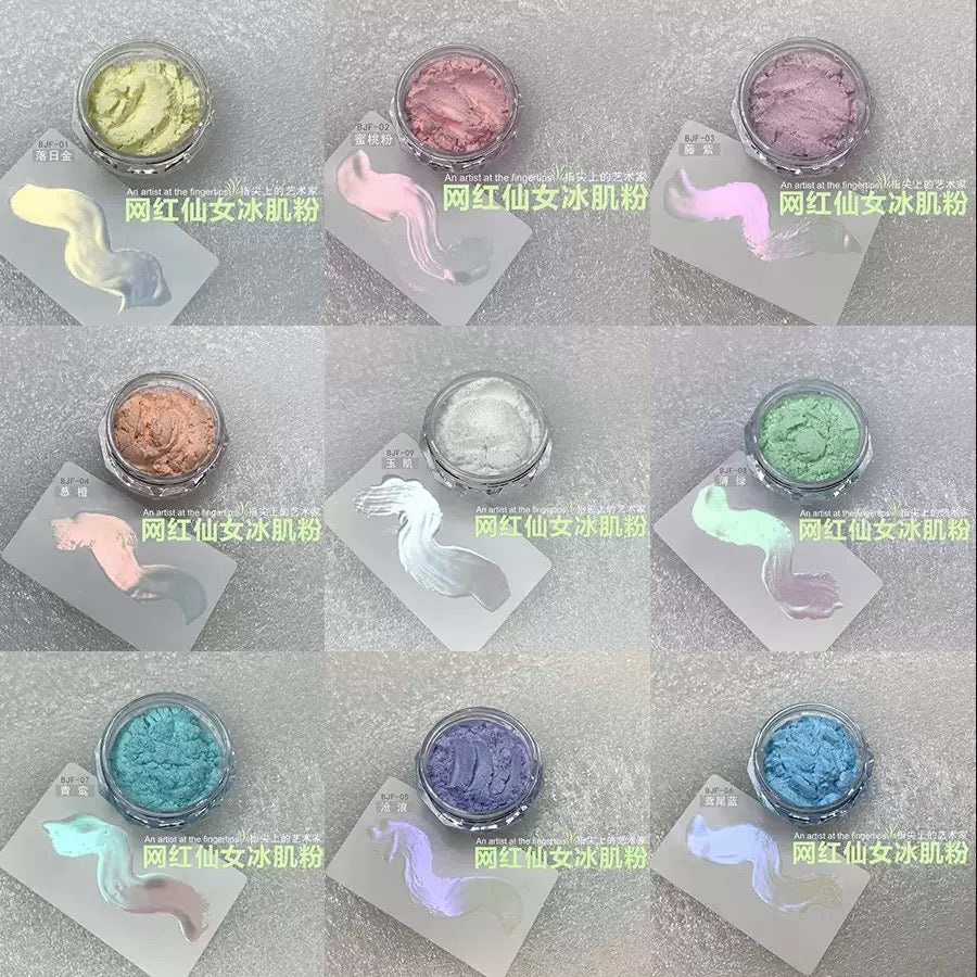 9 pcs/set Magic Mirror Nail Art Powder