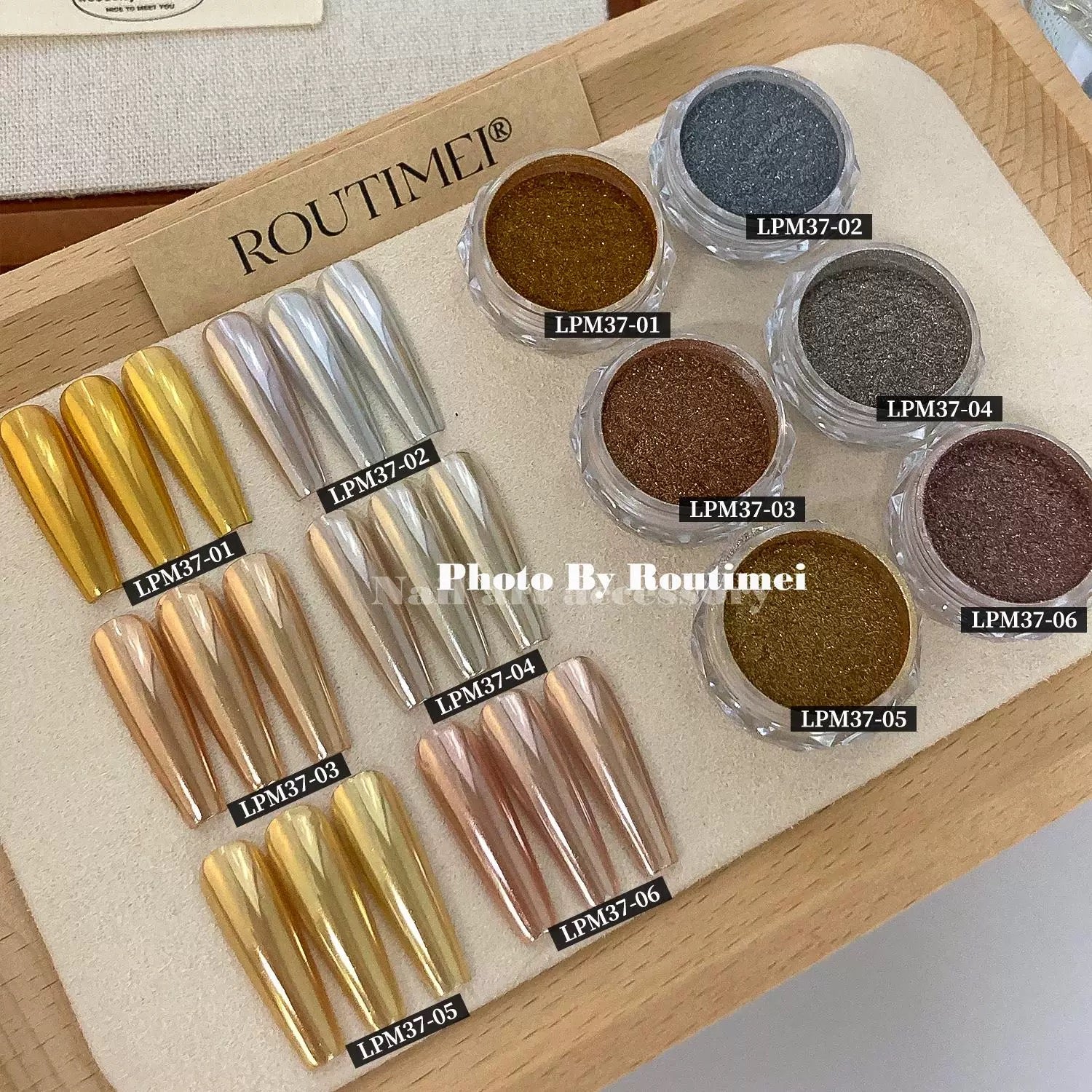 6 pcs/set Magic Mirror Nail Art Powder